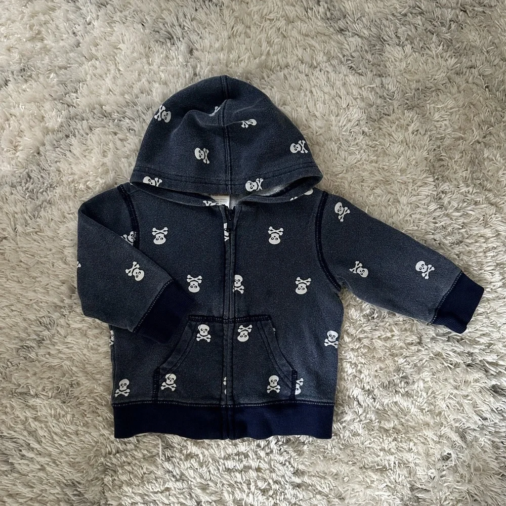 12-24 month baby boy zip hoodie skeleton Gymboree